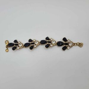 J Crew Clear Crystal and Black Resin Statement Bracelet